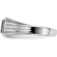 14K White Gold Child's Signet Ring with Satin Finish and Custom Engraving Space - Size 3.5 to 7.5 by Oro Pregiato
