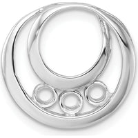 14K White Gold Circle Chain Slide Pendant Mounting for 3-3.2mm Stones by Oro Pregiato