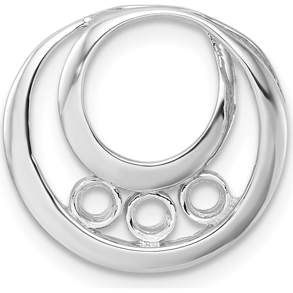 14K White Gold Circle Chain Slide Pendant Mounting for 3-3.2mm Stones by Oro Pregiato