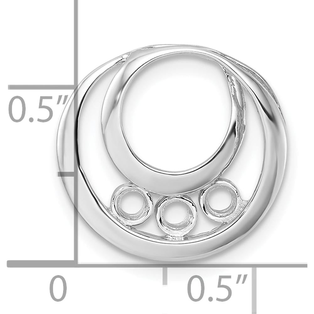14K White Gold Circle Chain Slide Pendant Mounting for 3-3.2mm Stones by Oro Pregiato