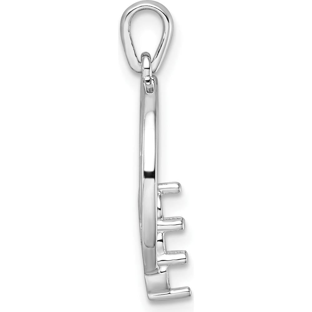 14K White Gold Circle Pendant Mounting with Three 2.7mm Round Stone Settings by Oro Pregiato