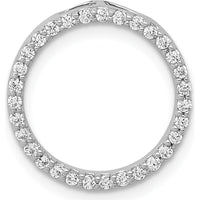 14K White Gold Circle Pendant with 31 Round Diamonds - 0.008 Carat Total Diamond Weight by Monteluci Fine Jewelry