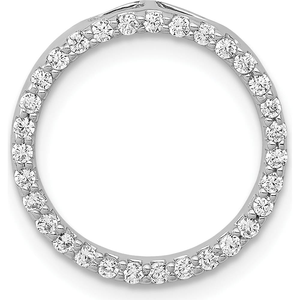 14K White Gold Circle Pendant with 31 Round Diamonds - 0.008 Carat Total Diamond Weight by Monteluci Fine Jewelry