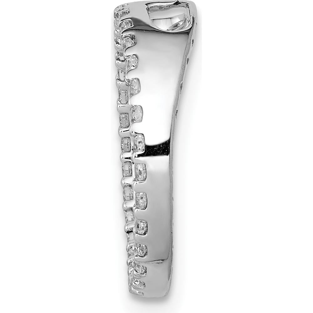 14K White Gold Circle Pendant with 31 Round Diamonds - 0.008 Carat Total Diamond Weight by Monteluci Fine Jewelry