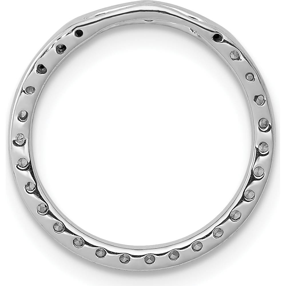 14K White Gold Circle Pendant with 31 Round Diamonds - 0.008 Carat Total Diamond Weight by Monteluci Fine Jewelry