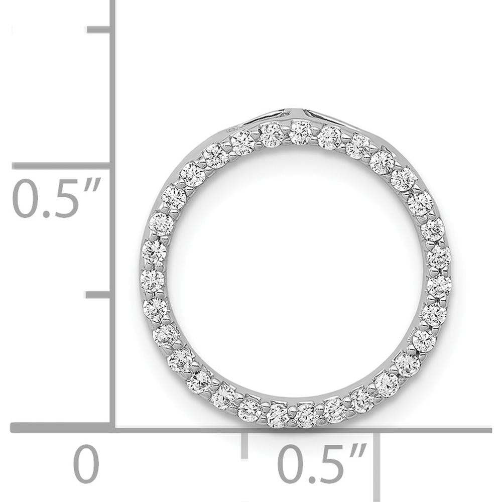 14K White Gold Circle Pendant with 31 Round Diamonds - 0.008 Carat Total Diamond Weight by Monteluci Fine Jewelry