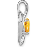 14K White Gold Citrine and Diamond Heart Pendant with Round Diamonds - 0.992 Carat Citrine, 0.024 Carat Total Diamond Weight by Lumare Gioia