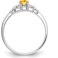 14K White Gold Citrine and Diamond Ring - 0.48 Carat Citrine, 0.01 Carat Total Diamond Weight by Oro Pregiato