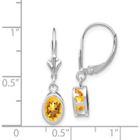 14K White Gold Citrine Oval Drop Earrings - 0.80 Carat Total Citrine Weight by Monteluci Fine Jewelry