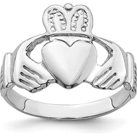 14K White Gold Claddagh Ring with Polished Finish - Symbol of Love, Loyalty, and Friendship by 0