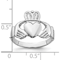 14K White Gold Claddagh Ring with Polished Finish - Symbol of Love, Loyalty, and Friendship by 0