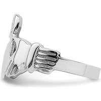 14K White Gold Claddagh Ring with Polished Finish - Symbol of Love, Loyalty, and Friendship by 0