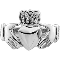 14K White Gold Claddagh Ring with Polished Finish - Symbol of Love, Loyalty, and Friendship by 0