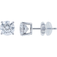 14K White Gold Classic Four-Prong Lab Grown Diamond Stud Earrings - 1.00 Carat Total Diamond Weight