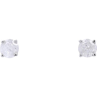14K White Gold Classic Round Diamond Stud Earrings - 0.40 Carat Total Diamond Weight