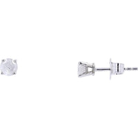 14K White Gold Classic Round Diamond Stud Earrings - 0.40 Carat Total Diamond Weight