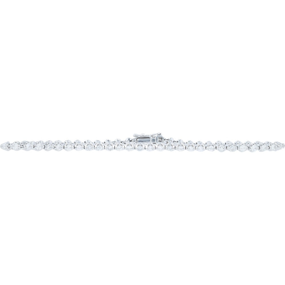 14K White Gold Classic Tennis Bracelet with Prong-Set Round Diamonds - 2.00 Carat Total Diamond Weight