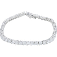 14K White Gold Classic Tennis Bracelet with Prong-Set Round Lab Grown Diamonds - 7.65 Carat Total Diamond Weight
