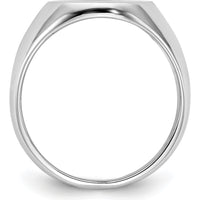 14K White Gold Closed Back Signet Ring - Engravable, Satin Finish by 0