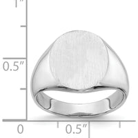 14K White Gold Closed Back Signet Ring - Engravable, Satin Finish by 0