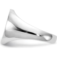 14K White Gold Closed Back Signet Ring - Engravable, Satin Finish by 0
