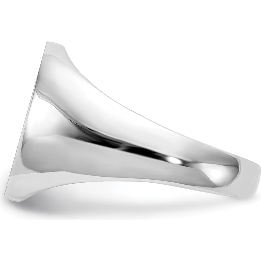 14K White Gold Closed Back Signet Ring - Engravable, Satin Finish by 0