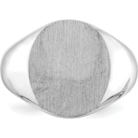 14K White Gold Closed Back Signet Ring - Engravable, Satin Finish by 0