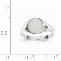 14K White Gold Closed Back Signet Ring with Polished and Brushed Finish - Customizable Engraving Option by 0