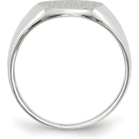 14K White Gold Closed Back Signet Ring with Satin and Polished Finish by 0