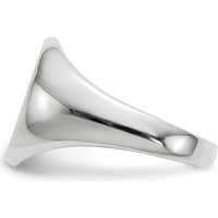 14K White Gold Closed Back Signet Ring with Satin and Polished Finish by 0