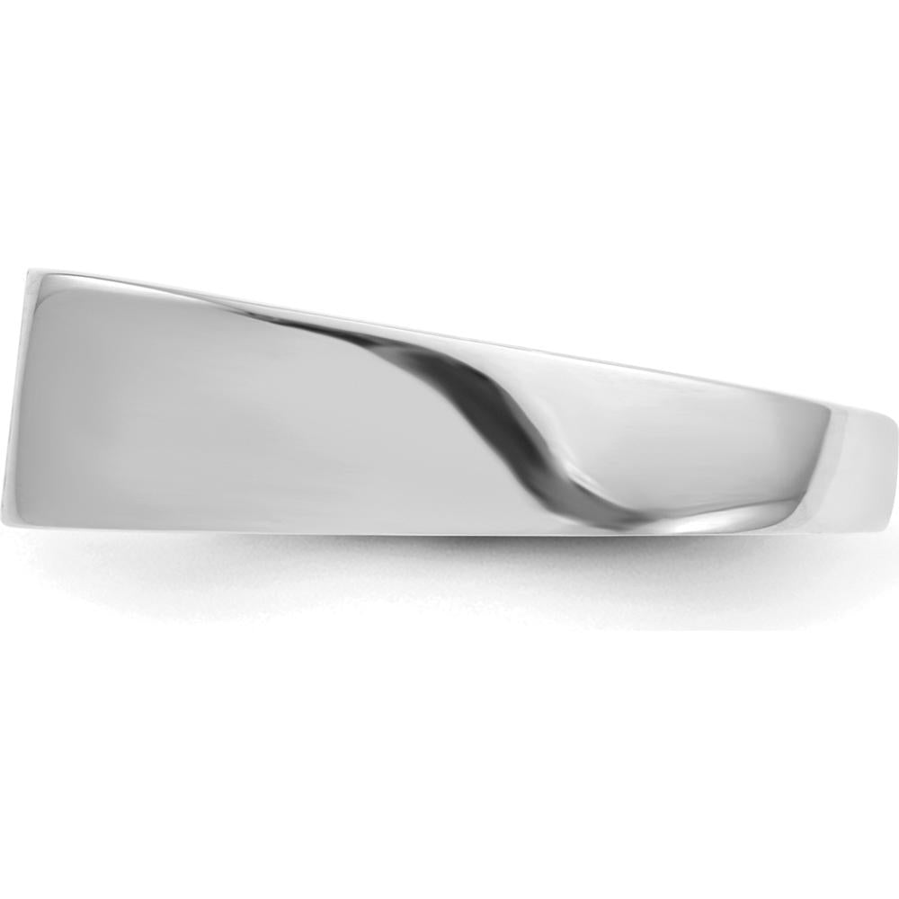 14K White Gold Closed Back Signet Ring with Satin Finish - Sizeable, Engravable by 0