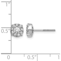 14K White Gold Cluster Diamond Screw Back Post Earrings - 0.13 Carat Total Diamond Weight by Monteluci Fine Jewelry