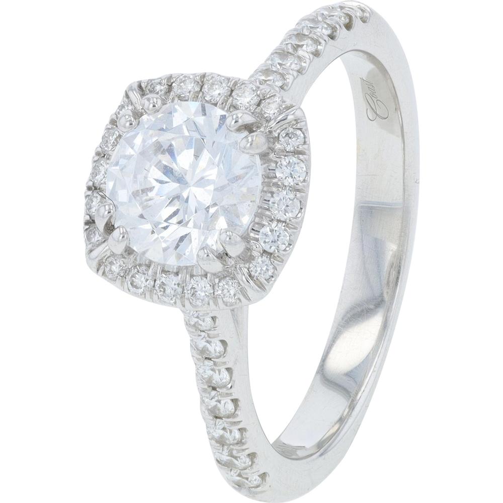 14K White Gold Coast Diamond 0.30 Carats Diamond Halo Semi-Mount for 6.5mm Center Stone