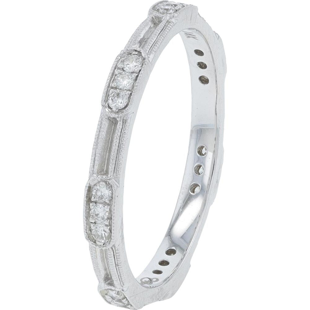 14K White Gold Coast Diamond Eternity Band with Round Brilliant Diamonds - 0.21 Carat Total Diamond Weight