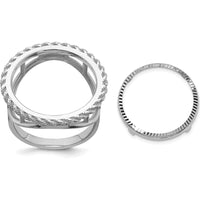 14K White Gold Coin Bezel Ring with Polished Diamond-Cut Rope Edge - Holds 1/10 oz. American Eagle Coin by Numis Coin Jewelry