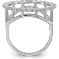 14K White Gold Coin Bezel Ring with Polished Diamond-Cut Rope Edge - Holds 1/10 oz. American Eagle Coin by Numis Coin Jewelry