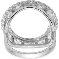 14K White Gold Coin Bezel Ring with Polished Diamond-Cut Rope Edge - Holds 1/10 oz. American Eagle Coin by Numis Coin Jewelry