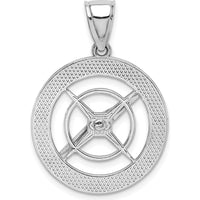 14K White Gold Compass Pendant with Moveable Needle Charm by Oro Pregiato
