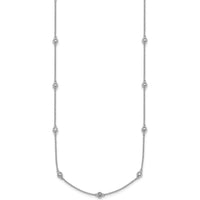 14K White Gold Complete 1/2 Carat Bezel-Set Diamond and Cable Chain 13-Station 16" Necklace by Oro Pregiato