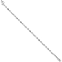 14K White Gold Complete 1/8 Carat Diamond Fancy Link Bracelet - 7.5" Length by Oro Pregiato