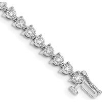 14K White Gold Complete 2 Carat Diamond Illusion Setting 7" Tennis Bracelet by Monteluci Fine Jewelry