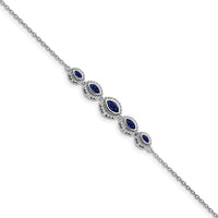 14K White Gold Complete 5-Stone Marquise Sapphire Bracelet - 0.16 Carats, 0.09 Carats, 0.079 Carats Total Sapphire Weight by Monteluci Fine Jewelry