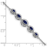 14K White Gold Complete 5-Stone Marquise Sapphire Bracelet - 0.16 Carats, 0.09 Carats, 0.079 Carats Total Sapphire Weight by Monteluci Fine Jewelry