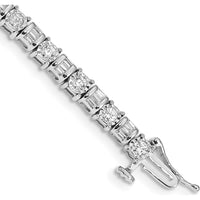 14K White Gold Complete 7" Tennis Bracelet with Round and Baguette Diamonds - 2.0 Carats Total Diamond Weight by Monteluci Fine Jewelry