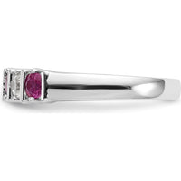 14K White Gold Complete Band with Round Rubies and Diamonds - 0.20 Carat Total Gemstone Weight by 0