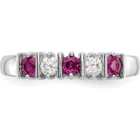 14K White Gold Complete Band with Round Rubies and Diamonds - 0.20 Carat Total Gemstone Weight by 0
