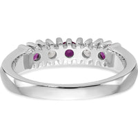 14K White Gold Complete Band with Round Rubies and Diamonds - 0.20 Carat Total Gemstone Weight by 0
