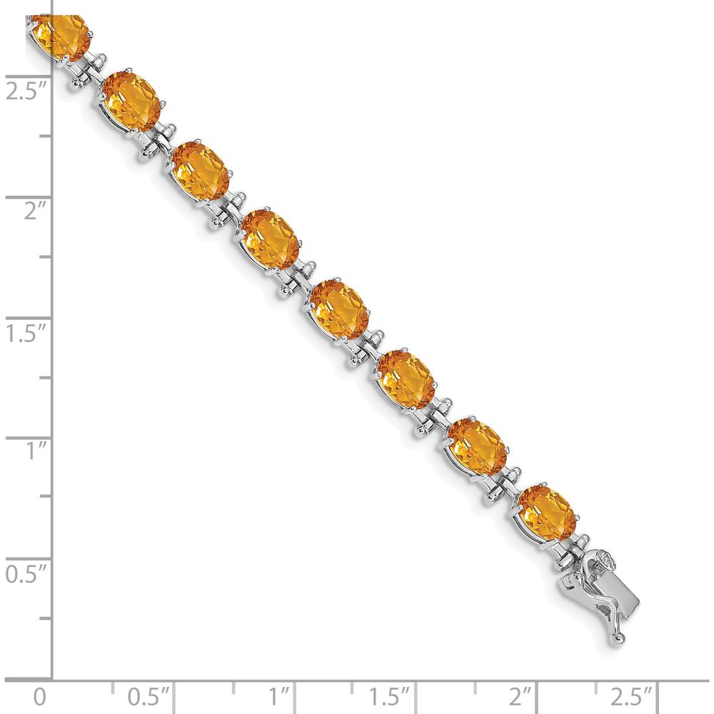 14K White Gold Complete Oval Citrine Bracelet - 0.7 Carats Total Citrine Weight by Oro Pregiato