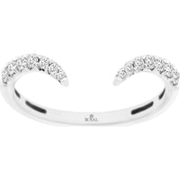 14K White Gold Contemporary Open-Band Ring with Prong-Set Round Diamonds - 0.25 Carat Total Diamond Weight - Royal Jewelry