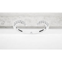 14K White Gold Contemporary Open-Band Ring with Prong-Set Round Diamonds - 0.25 Carat Total Diamond Weight - Royal Jewelry